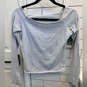 Brandy Melville Heather Gray Off-Shoulder Blouse